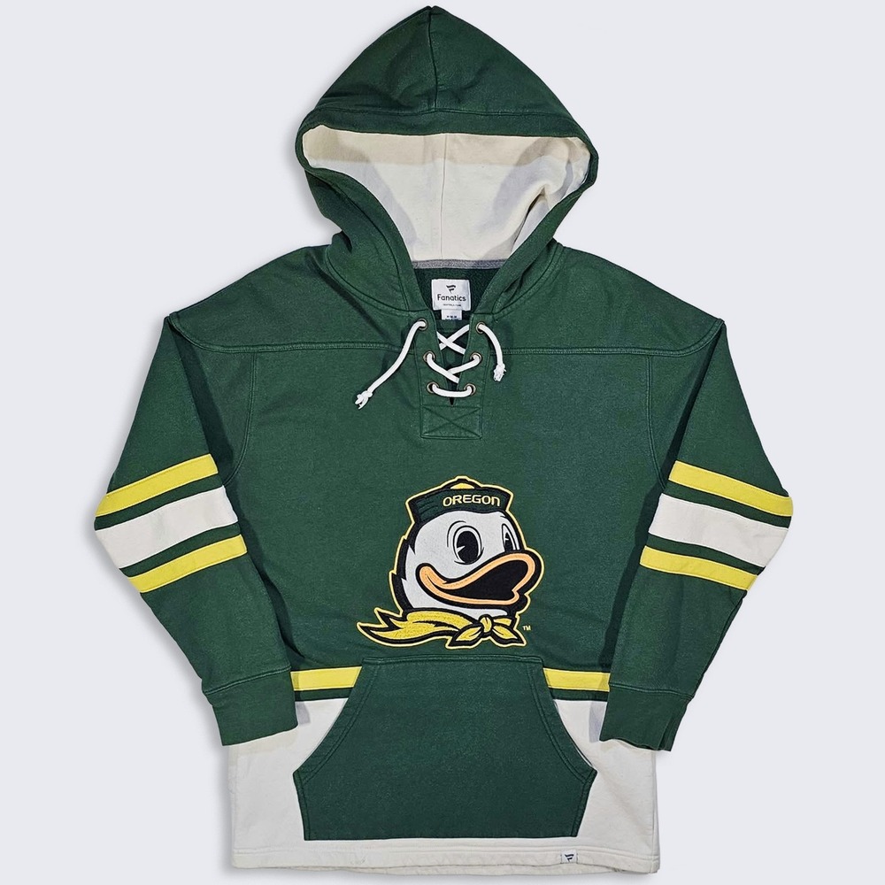 Oregon Ducks Lace Up Hockey Pullover Hoodie Sweatshirt